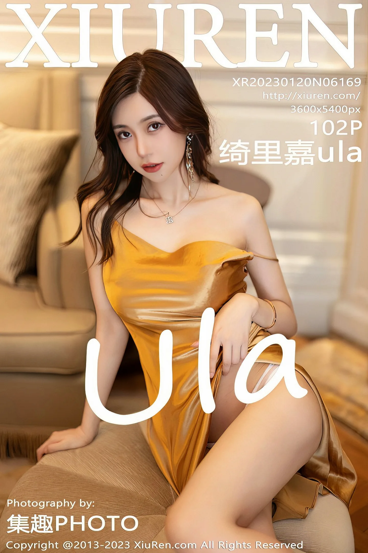 [XiuRen秀人网]No.6169_女神绮里嘉ula性感土黄吊带长裙半撩秀翘臀美腿迷人诱惑写真102P-秀人网 - XiuRen.Space